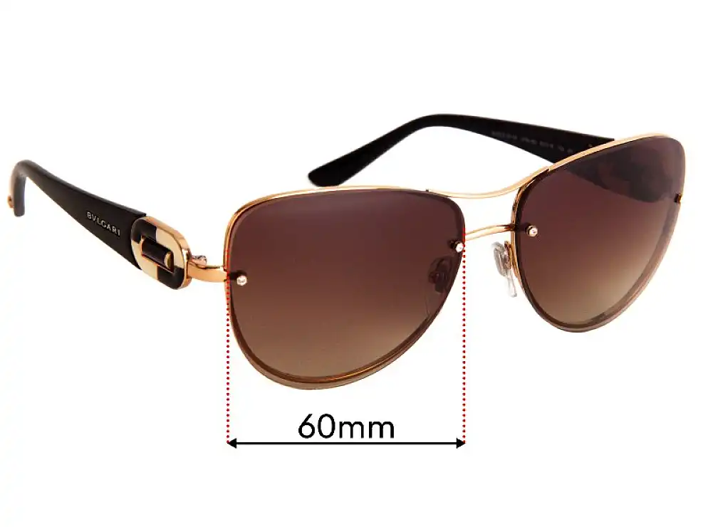 Sunglass Fix Replacement Lenses for Bvlgari 6053-B-M - 60mm Wide Sunglass Fix Replacement Lenses for Bvlgari 6053-B-M - 60mm Wide