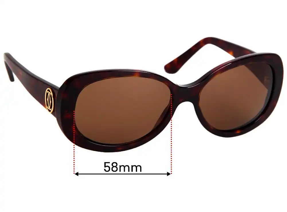 Sunglass Fix Replacement Lenses for Cartier 5087458 - 58mm Wide Sunglass Fix Replacement Lenses for Cartier 5087458 - 58mm Wide