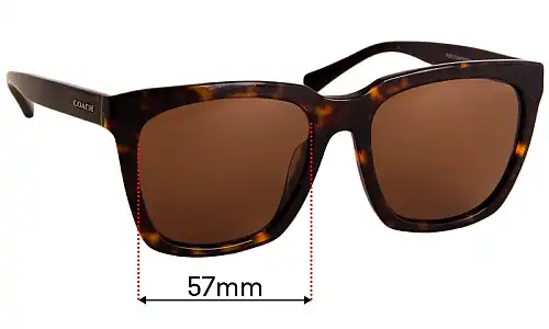 Sunglass Fix Replacement Lenses for Coach HC 8201D - 57mm Wide Coach HC 8201D Replacement Lenses 57mm wide