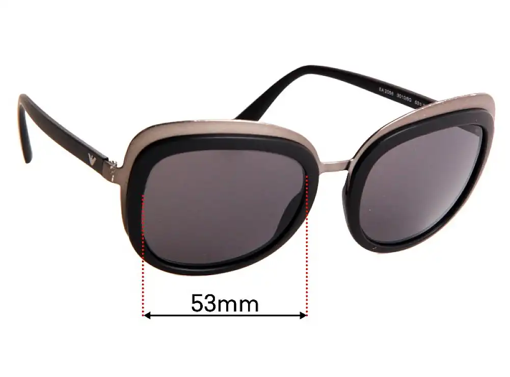 Sunglass Fix Replacement Lenses for Emporio Armani EA2058 - 53mm Wide Sunglass Fix Replacement Lenses for Emporio Armani EA2058 - 53mm Wide