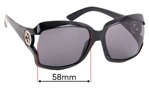 Sunglass Fix Replacement Lenses for Gucci GG2598 - 58mm Wide Sunglass Fix Replacement Lenses for Gucci GG2598 - 58mm Wide