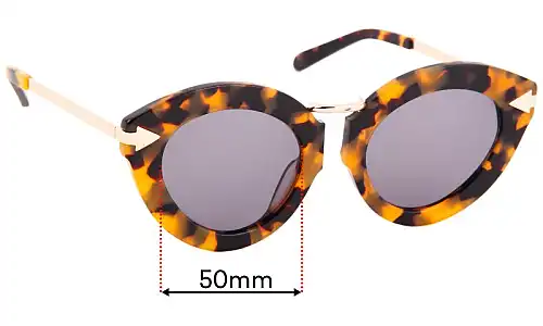 Sunglass Fix Replacement Lenses for Karen Walker Lunar Flowerpatch - 50mm Wide Karen Walker Lunar Flowerpatch Replacement Lenses 50mm wide