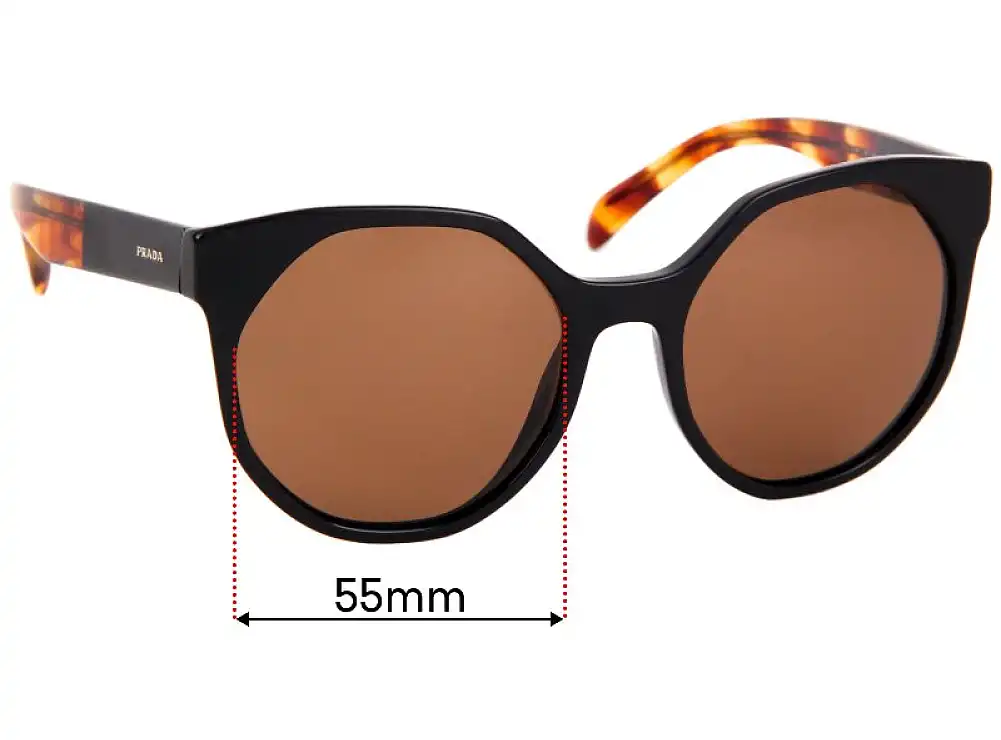 Sunglass Fix Replacement Lenses for Prada SPR11T - 55mm Wide Sunglass Fix Replacement Lenses for Prada SPR11T - 55mm Wide