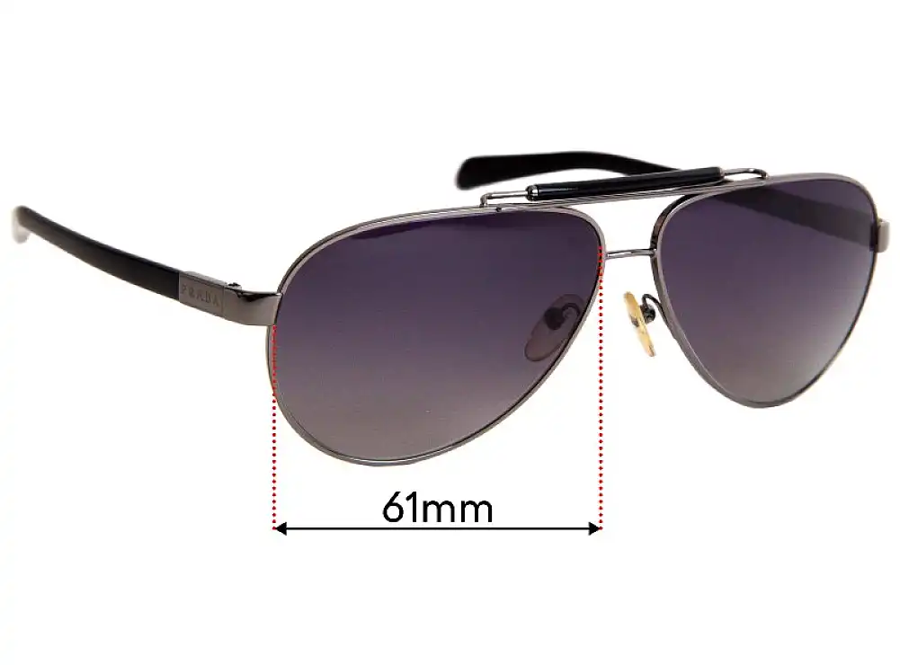 Sunglass Fix Replacement Lenses for Prada SPR54N - 61mm Wide Sunglass Fix Replacement Lenses for Prada SPR54N - 61mm Wide