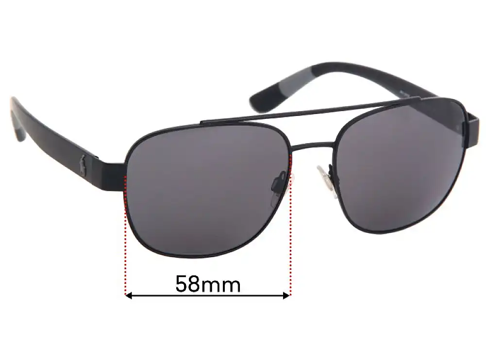 Sunglass Fix Replacement Lenses for Polo Polo PH 3119 - 58mm Wide Sunglass Fix Replacement Lenses for Polo Polo PH 3119 - 58mm Wide