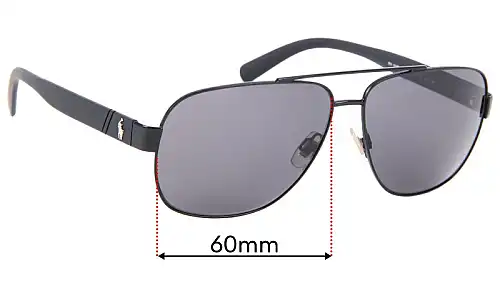 Sunglass Fix Replacement Lenses for Polo Polo PH 3110 - 60mm Wide Sunglass Fix Replacement Lenses for Polo Polo PH 3110 - 60mm Wide