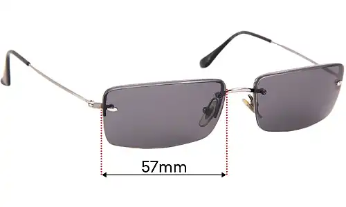 Sunglass Fix Replacement Lenses for Ray-Ban RB3199 Rimless Rectangle - 57mm Wide Ray-Ban RB3199 Rimless Rectangle Replacement Lenses 57mm wide