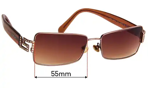 Sunglass Fix Replacement Lenses for Versace MOD 1028-B - 55mm Wide Versace MOD 1028-B Replacement Lenses 55mm wide