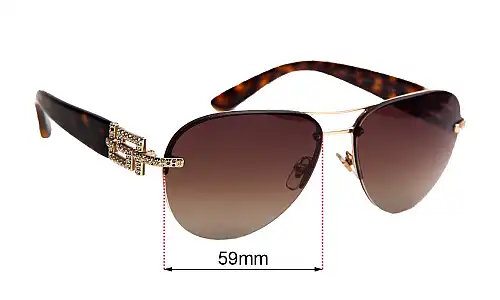 Sunglass Fix Replacement Lenses for Versace MOD 2159-B - 59mm Wide Versace MOD 2159-B Replacement Lenses 59mm wide