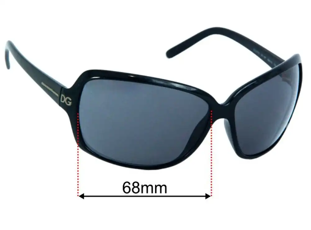 Sunglass Fix Replacement Lenses for Dolce & Gabbana DG6016 - 68mm Wide - Side View Sunglass Fix Replacement Lenses for Dolce & Gabbana DG6016 - 68mm Wide - Side View