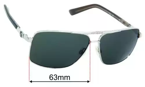 Sunglass Fix Replacement Lenses for Von Zipper Metal Stache - 63mm Wide Von Zipper Metal Stache Replacement Lenses 63mm wide