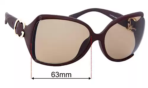 Sunglass Fix Replacement Lenses for Gucci GG3512/S - 63mm Wide Gucci GG3512/S Replacement Lenses 63mm wide