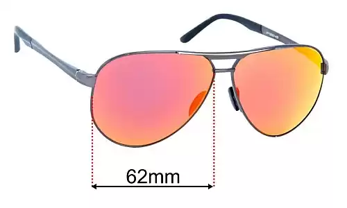Sunglass Fix Replacement Lenses for Porsche P 8649 - 62mm Wide Porsche P 8649 Replacement Lenses 62mm wide