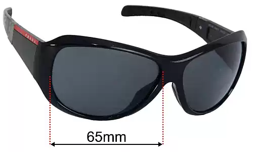 Sunglass Fix Replacement Lenses for Prada SPS09I & PS09IS - 65mm Wide Prada SPS09I & PS09IS Replacement Lenses 65mm wide