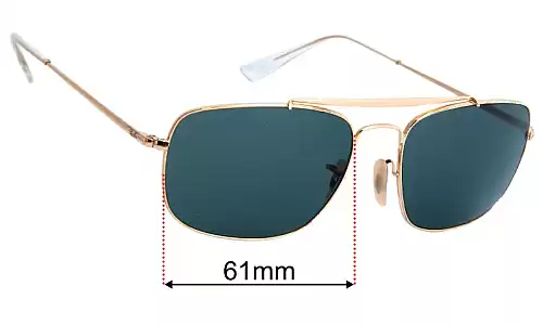 Sunglass Fix Replacement Lenses for Ray-Ban RB3560 The Colonel - 61mm Wide Ray-Ban RB3560 The Colonel Replacement Lenses 61mm wide