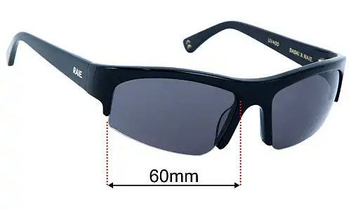 Sunglass Fix Replacement Lenses for Raie x Saski Paloma - 60mm Wide Raie x Saski Paloma Replacement Lenses 60mm wide