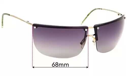 Sunglass Fix Replacement Lenses for Gucci GG2652/S - 68mm Wide Gucci GG2652/S Replacement Lenses 68mm wide
