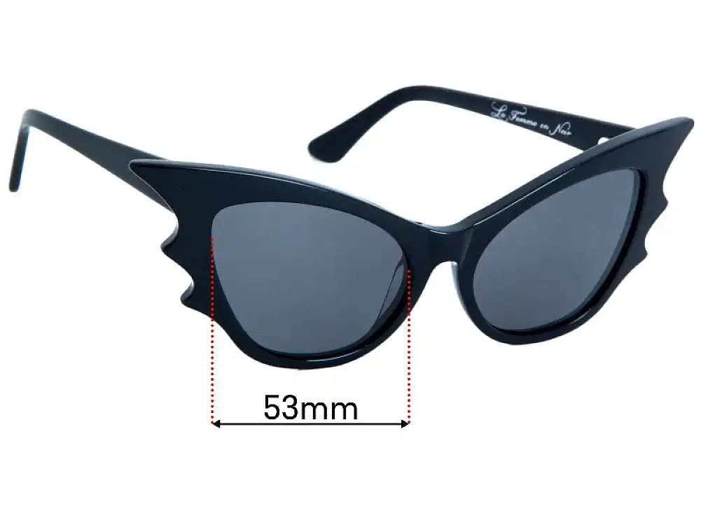Sunglass Fix Replacement Lenses for La Femme En Noir The Vamp - 53mm Wide Sunglass Fix Replacement Lenses for La Femme En Noir The Vamp - 53mm Wide