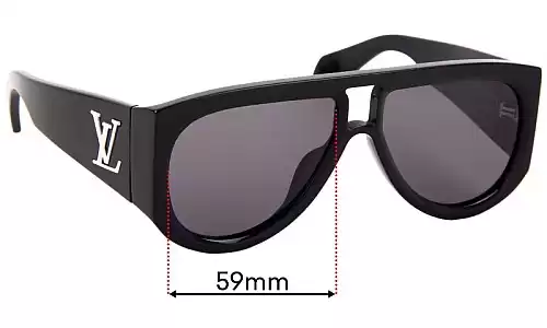 Sunglass Fix Replacement Lenses for Louis Vuitton Selby Z1247E - 59mm Wide Louis Vuitton Selby Z1247E Replacement Lenses 59mm wide
