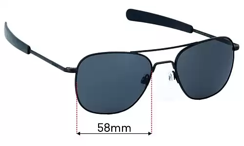 Sunglass Fix Replacement Lenses for Randolph Engineering AF323 - 58mm Wide Randolph Engineering AF323 Replacement Lenses 58mm wide