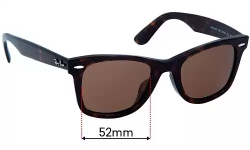Sunglass Fix Replacement Lenses for Ray Ban RB2140-F Wayfarer - 52mm Wide Ray Ban RB2140-F Wayfarer Replacement Lenses 52mm wide