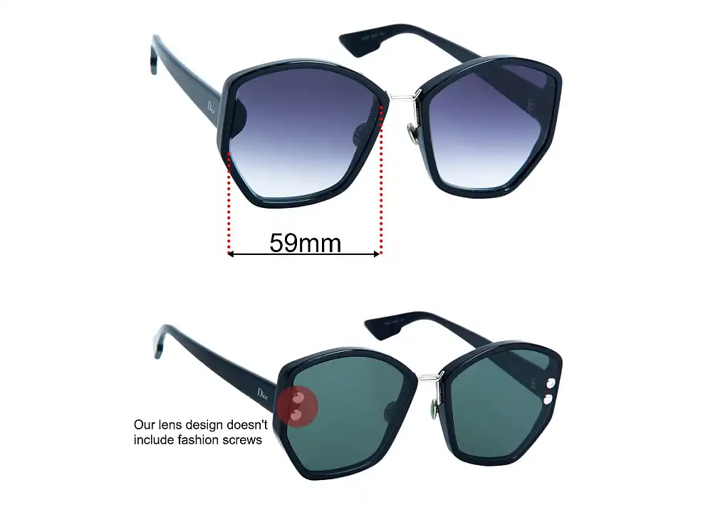 Sunglass Fix Replacement Lenses for Christian Dior Addict 2 - 59mm Wide Sunglass Fix Replacement Lenses for Christian Dior Addict 2 - 59mm Wide