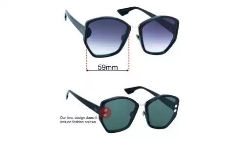 Sunglass Fix Replacement Lenses for Christian Dior Addict 2 - 59mm Wide Christian Dior Addict 2 Replacement Lenses 59mm wide