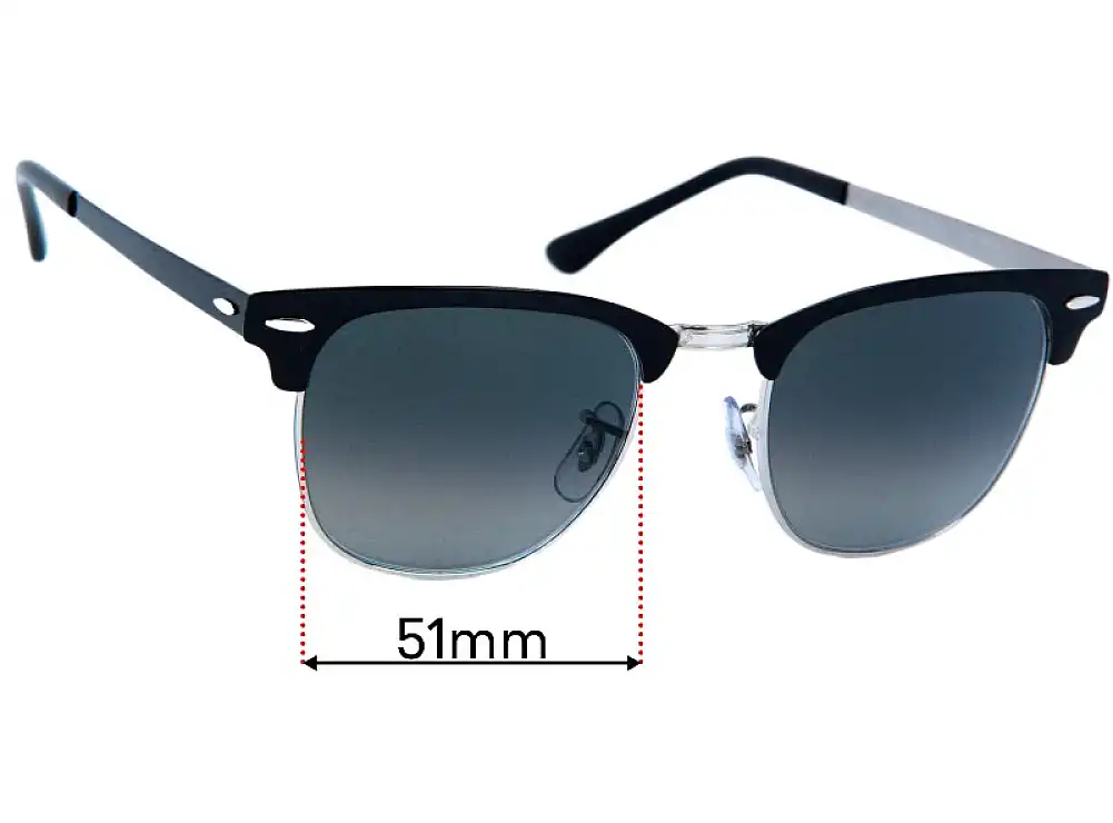 Sunglass Fix Replacement Lenses for Ray-Ban RB3716 Clubmaster - 51mm Wide Sunglass Fix Replacement Lenses for Ray-Ban RB3716 Clubmaster - 51mm Wide
