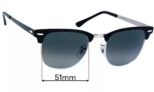Sunglass Fix Replacement Lenses for Ray-Ban RB3716 Clubmaster - 51mm Wide Ray-Ban RB3716 Clubmaster Replacement Lenses 51mm wide