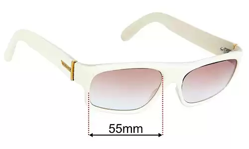 Sunglass Fix Replacement Lenses for Von Zipper Monterey - 55mm Wide - Side View Von Zipper Monterey Replacement Lenses 55mm wide - Side View