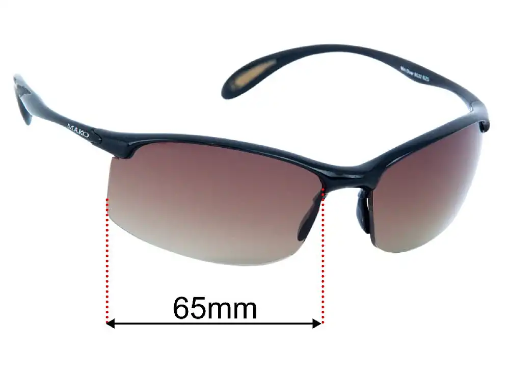 Sunglass Fix Replacement Lenses for Mako Mini Diver 9532 - 65mm Wide Sunglass Fix Replacement Lenses for Mako Mini Diver 9532 - 65mm Wide