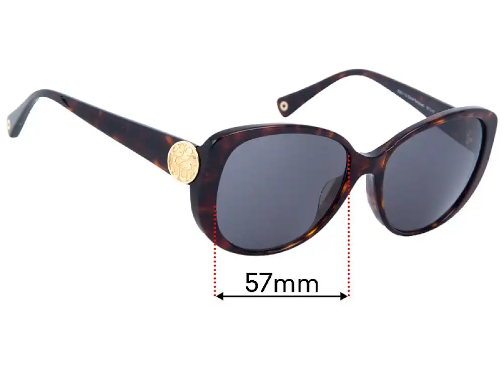 Sunglass Fix Replacement Lenses for Coach HC 8014A Sabrina - 57mm Wide Sunglass Fix Replacement Lenses for Coach HC 8014A Sabrina - 57mm Wide
