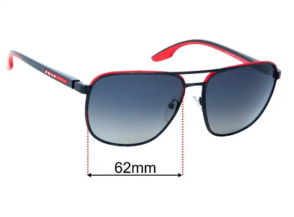 Sunglass Fix Replacement Lenses for Prada SPS50Y - 62mm Wide Sunglass Fix Replacement Lenses for Prada SPS50Y - 62mm Wide