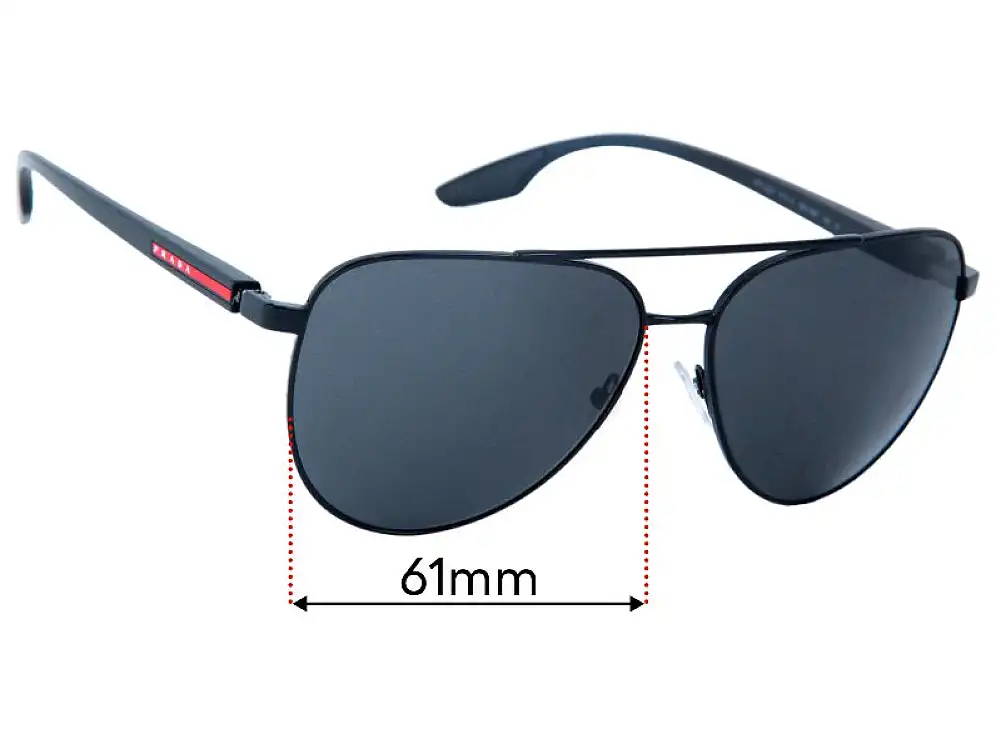 Sunglass Fix Replacement Lenses for Prada SPS52W - 61mm Wide Sunglass Fix Replacement Lenses for Prada SPS52W - 61mm Wide