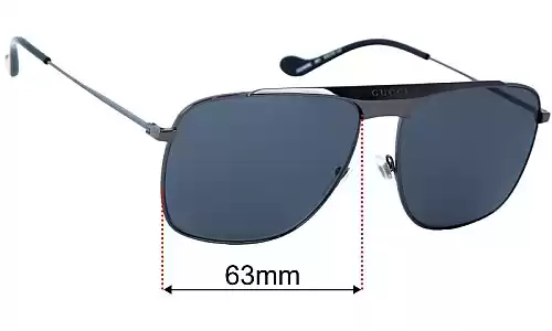 Sunglass Fix Replacement Lenses for Gucci GG0909S - 63mm Wide Gucci GG0909S Replacement Lenses 63mm wide