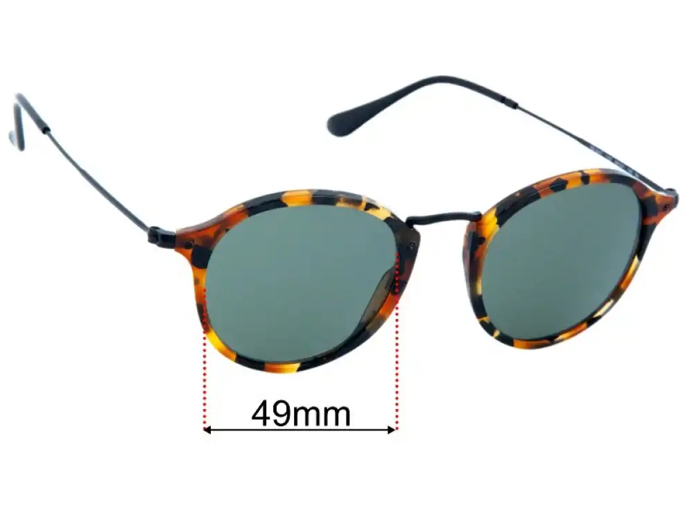 Sunglass Fix Replacement Lenses for Ray-Ban RB2447 Round Fleck - 49mm Wide Sunglass Fix Replacement Lenses for Ray-Ban RB2447 Round Fleck - 49mm Wide