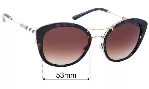 Sunglass Fix Replacement Lenses for Burberry B 4251-Q - 53mm Wide Burberry B 4251-Q Replacement Lenses 53mm wide