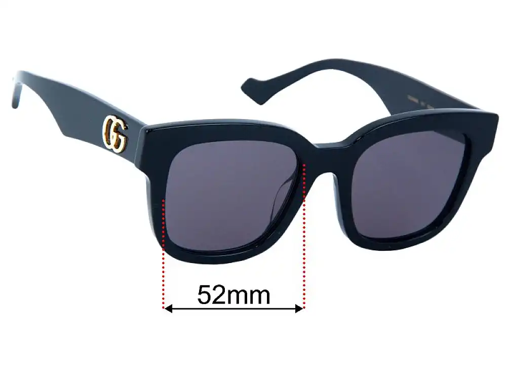 Gucci GG0998S Replacement Lenses 52mm Wide Gucci GG0998S Replacement Lenses 52mm Wide