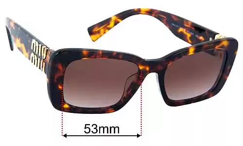 Sunglass Fix Replacement Lenses for Miu Miu SMU07Y - 53mm Wide Miu Miu SMU07Y Replacement Lenses 53mm wide