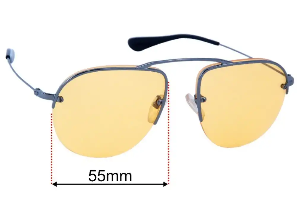 Sunglass Fix Replacement Lenses for Prada SPR58O - 55mm Wide Sunglass Fix Replacement Lenses for Prada SPR58O - 55mm Wide
