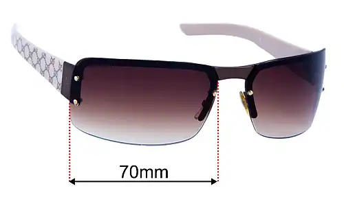 Sunglass Fix Replacement Lenses for Gucci GG1823/S - 70mm Wide Gucci GG1823/S Replacement Lenses 70mm wide
