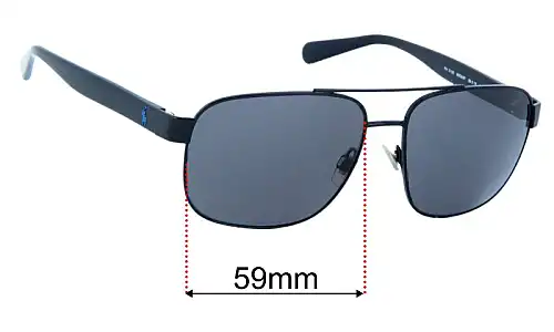 Sunglass Fix Replacement Lenses for Ralph Lauren Polo PH 3130 - 59 mm Wide Ralph Lauren Polo PH 3130 Replacement Lenses 59mm wide
