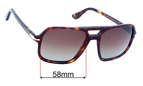 Sunglass Fix Replacement Lenses for Persol 3328-S - 58mm Wide Persol 3328-S Replacement Lenses 58mm wide