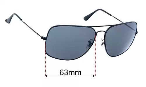 Sunglass Fix Replacement Lenses for Ray-Ban RB3363 - 63mm Wide Ray-Ban RB3363 Replacement Lenses 63mm wide
