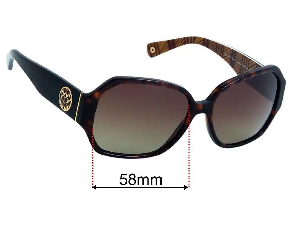 Sunglass Fix Replacement Lenses for Coach HC8062 Melissa 58mm Sunglass Fix Replacement Lenses for Coach HC8062 Melissa 58mm