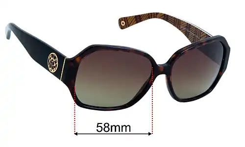 Sunglass Fix Replacement Lenses for Coach HC8062 Melissa 58mm Coach HC8062 Melissa Replacement Lenses 58mm wide