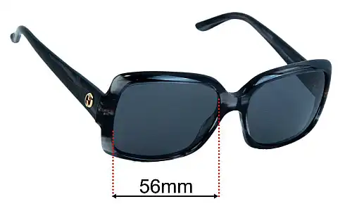 Sunglass Fix Replacement Lenses for Gucci GG3580/S - 56mm Wide Gucci GG3580/S Replacement Lenses 56mm wide
