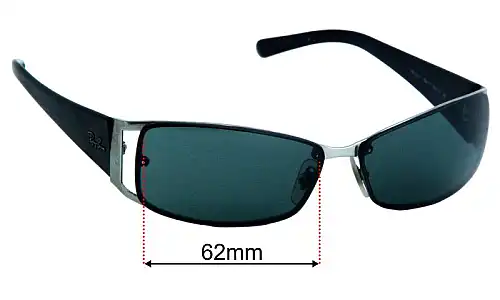 Sunglass Fix Replacement Lenses for Ray-Ban RB3394 - 62mm Wide Ray-Ban RB3394 Replacement Lenses 62mm wide
