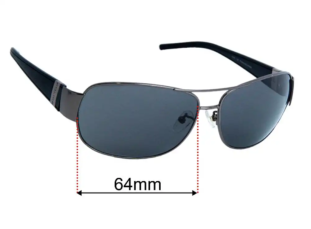 Sunglass Fix Replacement Lenses for Police S8338 - 64mm Wide Sunglass Fix Replacement Lenses for Police S8338 - 64mm Wide