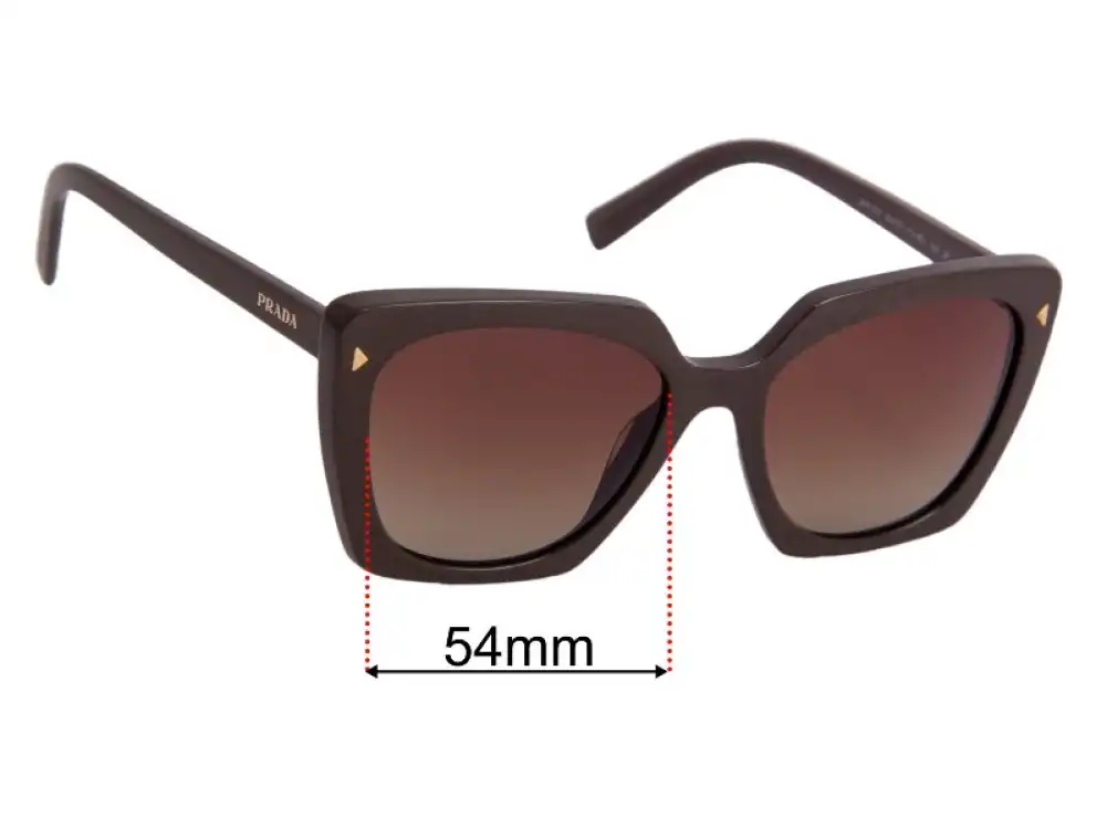 Sunglass Fix Replacement Lenses for Prada SPR23Z - 54mm Wide Sunglass Fix Replacement Lenses for Prada SPR23Z - 54mm Wide